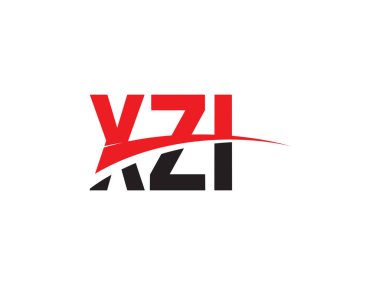 xzi harfleri beyaz arkaplanda izole edilmiş, vektör logosu