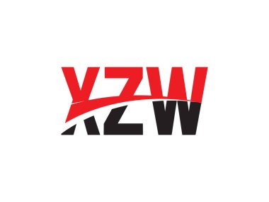 xzw harfleri beyaz arkaplanda izole edildi, vektör logosu
