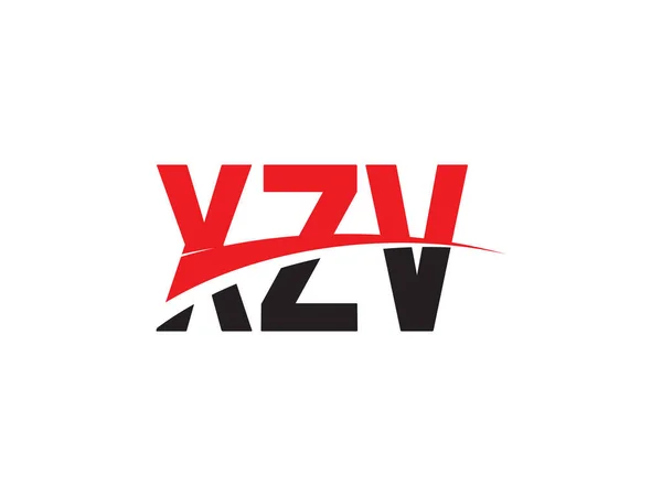 Letras Xzv Aisladas Sobre Fondo Blanco Logotipo Del Vector — Vector de stock
