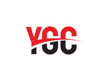 Beyaz arkaplan ve vektör logosunda YGC harfleri izole edildi