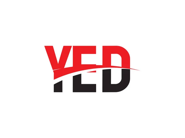 Letras Yed Aisladas Sobre Fondo Blanco Logotipo Vectorial — Vector de stock
