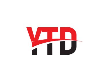 Beyaz arkaplan ve vektör logosunda YTD harfleri izole edildi