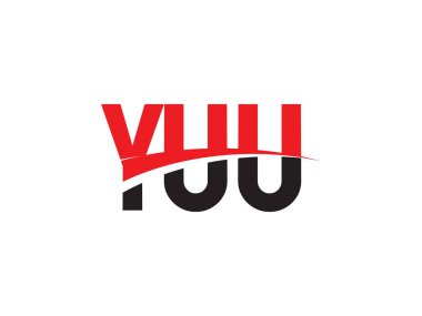 Beyaz arkaplanda izole edilmiş UUU harfleri, vektör logosu