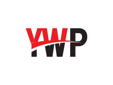 Beyaz arkaplan ve vektör logosunda YWP harfleri izole edildi