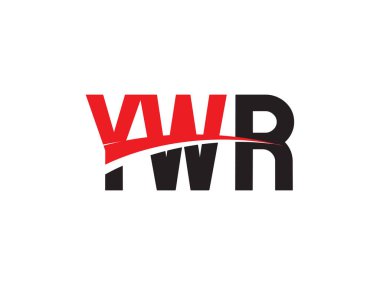 Beyaz arkaplan, vektör logosu üzerinde YWR harfleri izole
