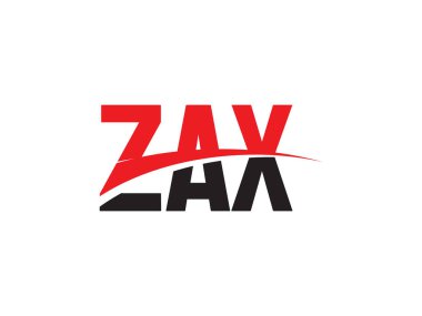 Beyaz arkaplanda izole edilmiş ZAX harfleri, vektör logosu