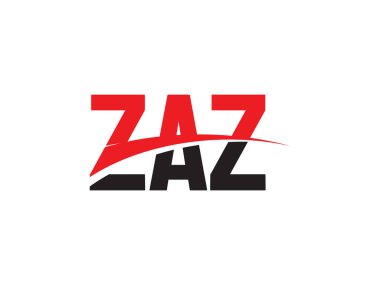 Beyaz arkaplan ve vektör logosunda ZAZ harfleri izole edildi