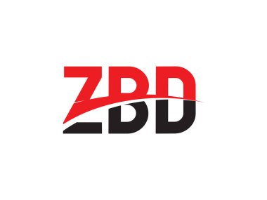 Beyaz arkaplan ve vektör logosunda ZBD harfleri izole edildi