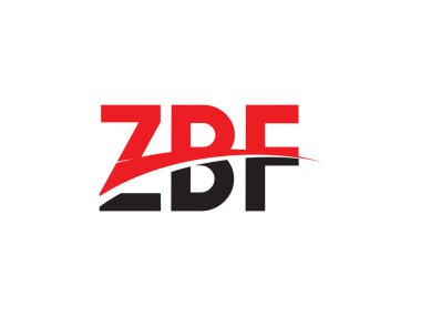 Beyaz arkaplanda izole edilmiş ZBF harfleri, vektör logosu