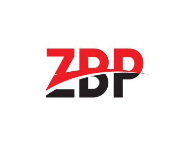 Beyaz arkaplan ve vektör logosunda ZBP harfleri izole edildi
