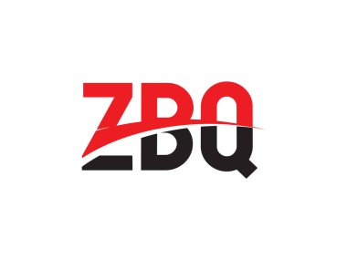 Beyaz arkaplanda izole edilmiş ZBQ harfleri, vektör logosu