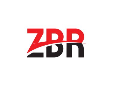 Beyaz arkaplanda izole edilmiş ZBR harfleri, vektör logosu