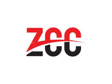 Beyaz arkaplanda izole edilmiş ZCC harfleri, vektör logosu