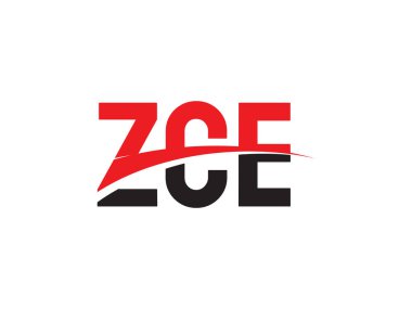 Beyaz arkaplan ve vektör logosunda ZCE harfleri izole edildi