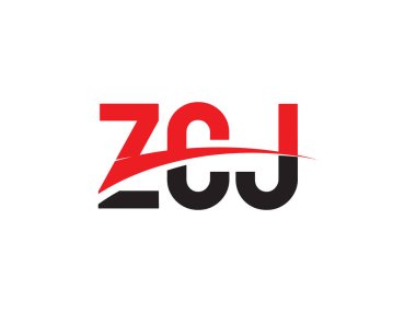 Beyaz arkaplan ve vektör logosunda ZCJ harfleri izole edildi