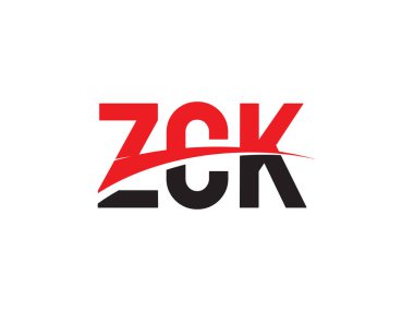 Beyaz arkaplanda izole edilmiş ZCK harfleri, vektör logosu