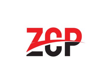 Beyaz arkaplan ve vektör logosunda ZCP harfleri izole edildi