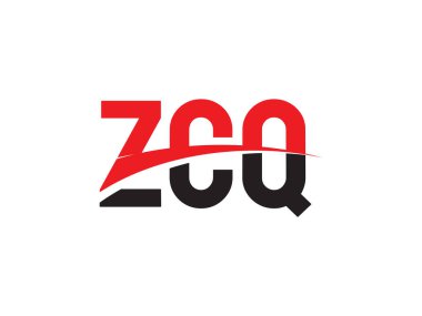 Beyaz arkaplanda izole edilmiş ZCQ harfleri, vektör logosu