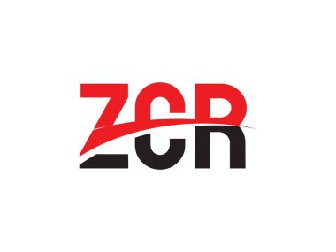 Beyaz arkaplanda izole edilmiş ZCR harfleri, vektör logosu