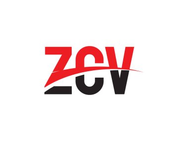 Beyaz arkaplanda izole edilmiş ZCV harfleri, vektör logosu