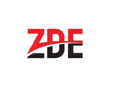 Beyaz arkaplan ve vektör logosunda ZDE harfleri izole edildi