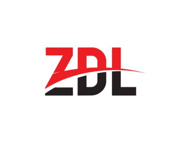 Beyaz arkaplanda izole edilmiş ZDL harfleri, vektör logosu