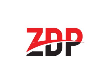 Beyaz arkaplanda izole edilmiş ZDP harfleri, vektör logosu