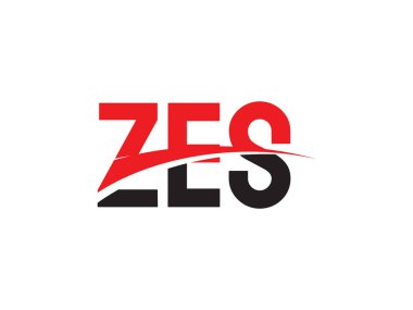 Beyaz arkaplanda izole edilmiş ZES harfleri, vektör logosu