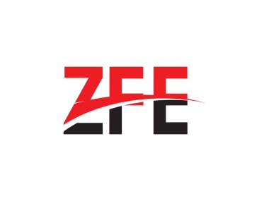 Beyaz arkaplan, vektör logosu üzerinde ZFE harfleri izole