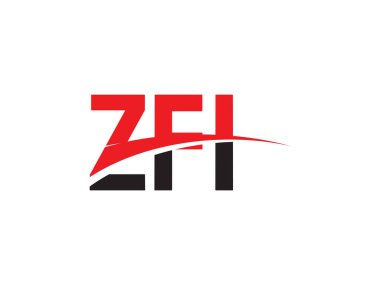 Beyaz arkaplanda izole edilmiş ZFI harfleri, vektör logosu