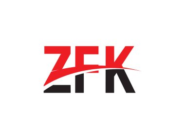 Beyaz arkaplan ve vektör logosunda ZFK harfleri izole edildi