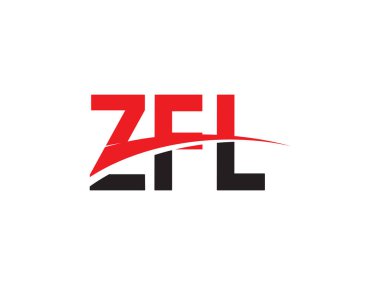 Beyaz arkaplan ve vektör logosunda ZFL harfleri izole edildi