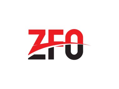 Beyaz arkaplan ve vektör logosunda ZFO harfleri izole edildi