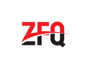 Beyaz arkaplan ve vektör logosunda ZFQ harfleri izole edildi