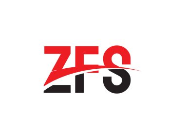 Beyaz arkaplanda izole edilmiş ZFS harfleri, vektör logosu