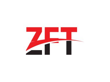 Beyaz arkaplanda izole edilmiş ZFT harfleri, vektör logosu