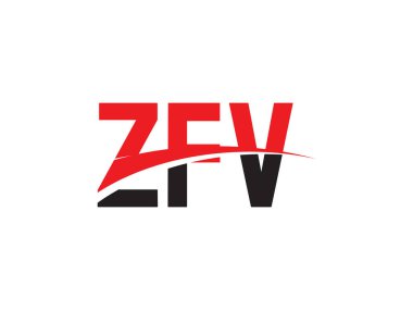 Beyaz arkaplanda izole edilmiş ZFV harfleri, vektör logosu
