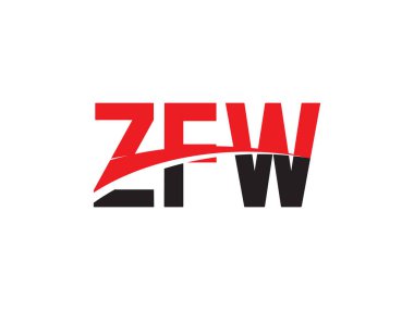 Beyaz arkaplanda izole edilmiş ZFW harfleri, vektör logosu