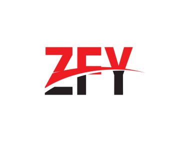 Beyaz arkaplan ve vektör logosunda ZFY harfleri izole edildi