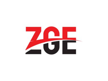 Beyaz arkaplanda izole edilmiş ZGE harfleri, vektör logosu