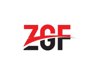 Beyaz arkaplanda izole edilmiş ZGF harfleri, vektör logosu