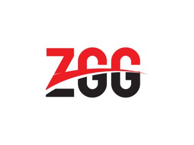 Beyaz arkaplanda izole edilmiş ZGG harfleri, vektör logosu