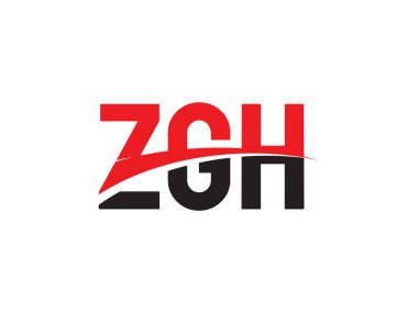 Beyaz arkaplanda izole edilmiş ZGH harfleri, vektör logosu