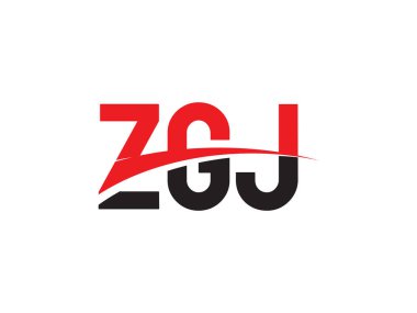 Beyaz arkaplan ve vektör logosunda ZGJ harfleri izole edildi