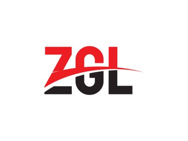 Beyaz arkaplanda izole edilmiş ZGL harfleri, vektör logosu