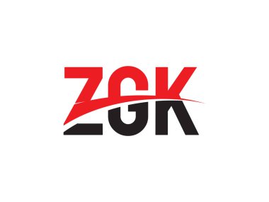 Beyaz arkaplanda izole edilmiş ZGK harfleri, vektör logosu