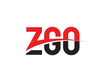 Beyaz arkaplanda izole edilmiş ZGO harfleri, vektör logosu