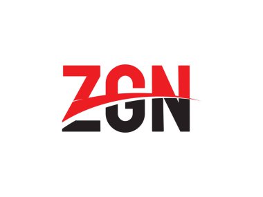 Beyaz arkaplanda izole edilmiş ZGN harfleri, vektör logosu