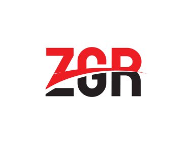 Beyaz arkaplanda izole edilmiş ZGR harfleri, vektör logosu