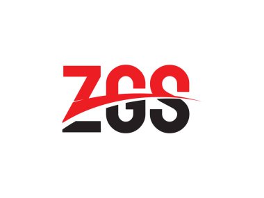 Beyaz arkaplanda izole edilmiş ZGS harfleri, vektör logosu